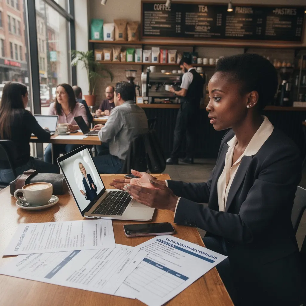 Grafika przedstawiająca laboratorium opcji ubezpieczenia samochodowego z różnymi rodzajami polis.